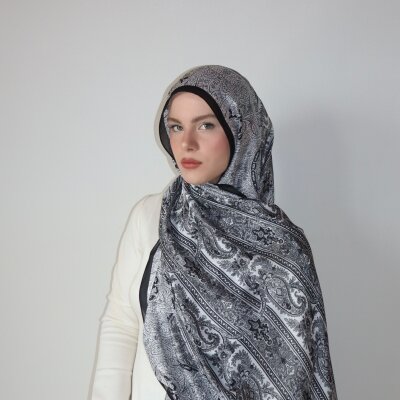 GLORY İPEK PAMUK ŞAL SİYAH - 