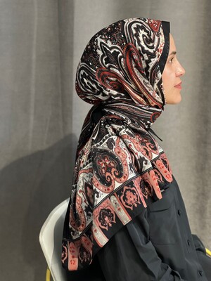  - GLORY ŞAL BAMBU BORDO-SİYAH