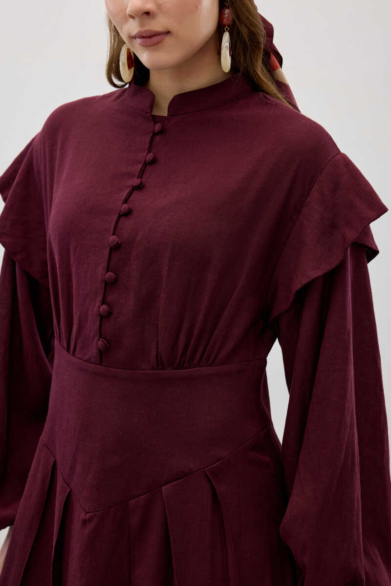 KATY ELBİSE BORDO - 3