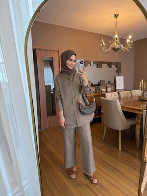 MMB - LİNE PANTOLONLU TAKIM BEJ