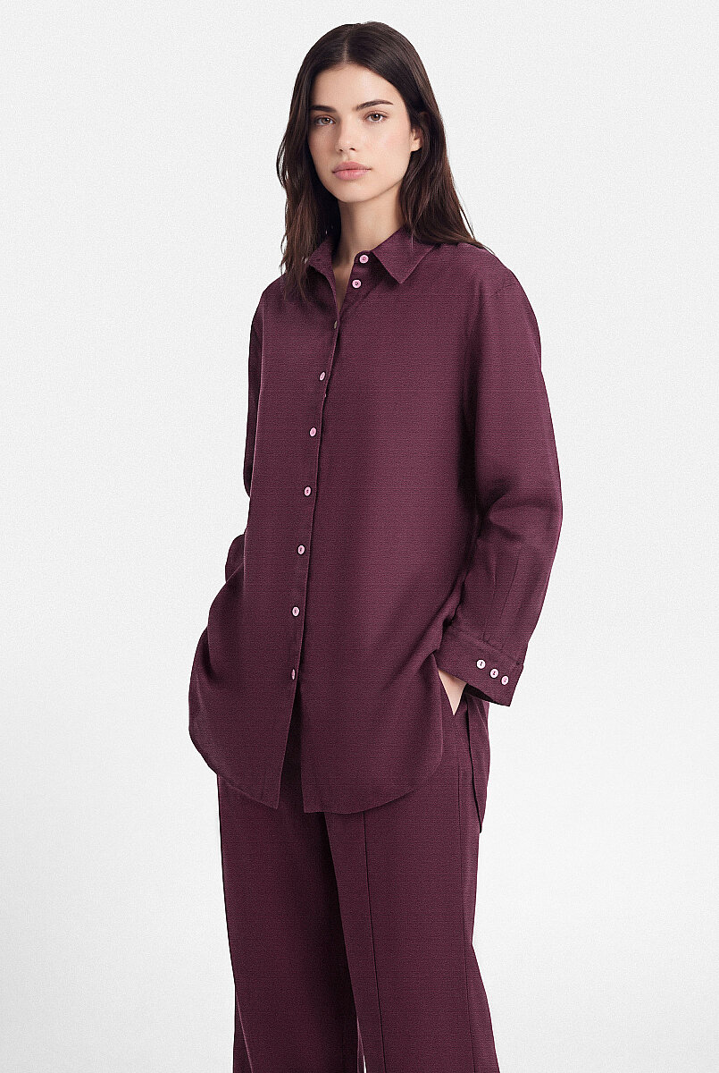 LİNE PANTOLONLU TAKIM BORDO - 5