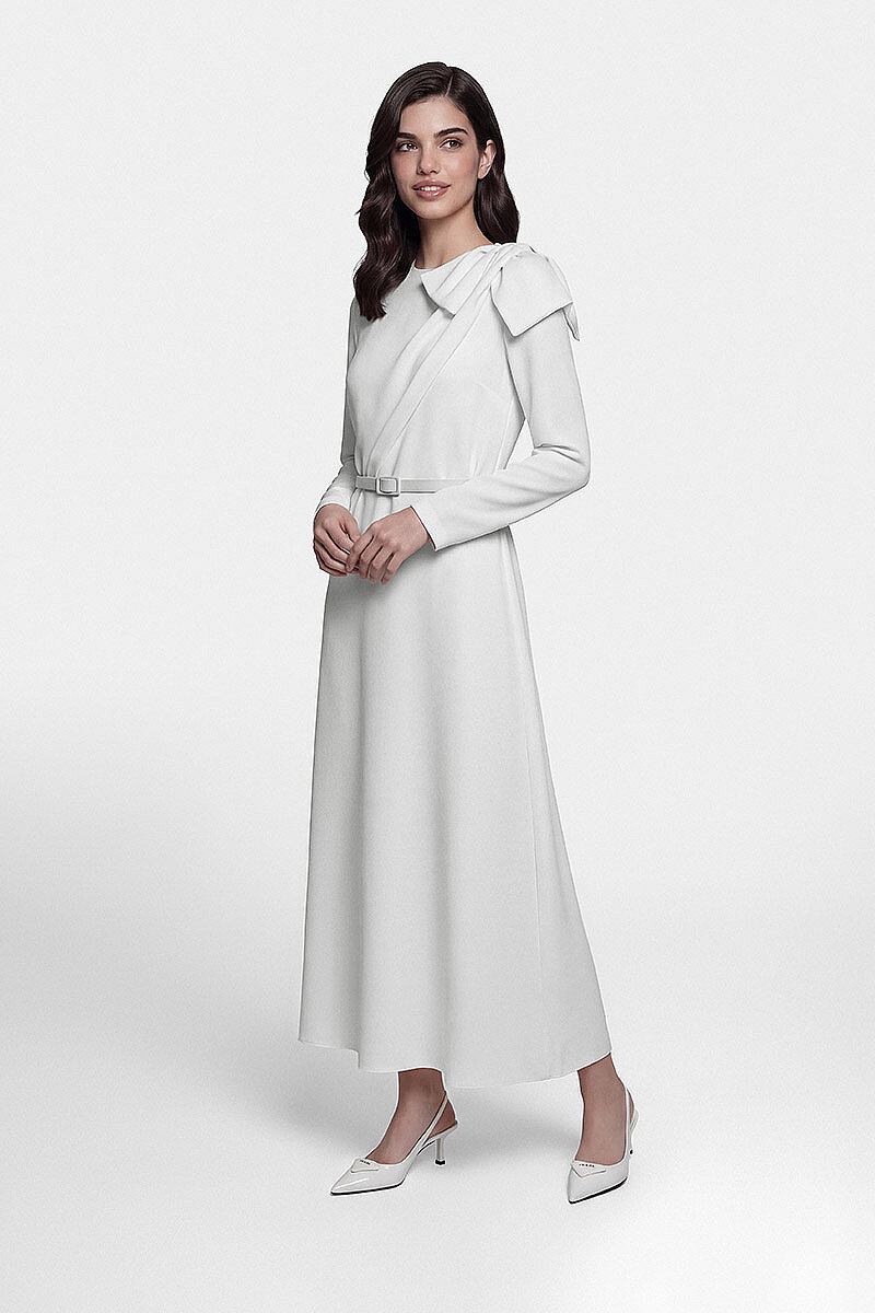 LORİN ELBİSE BEYAZ - 3