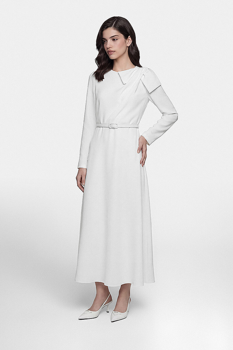 LORİN ELBİSE BEYAZ - 4