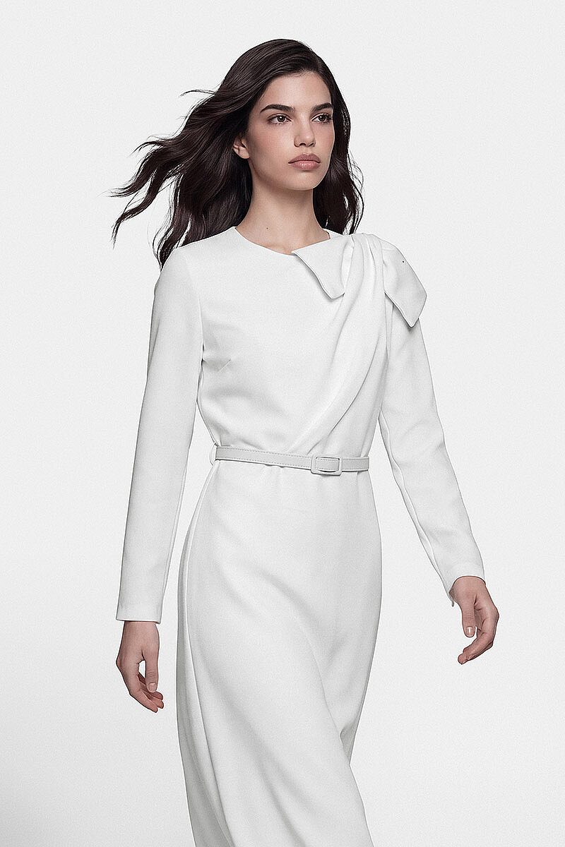 LORİN ELBİSE BEYAZ - 5