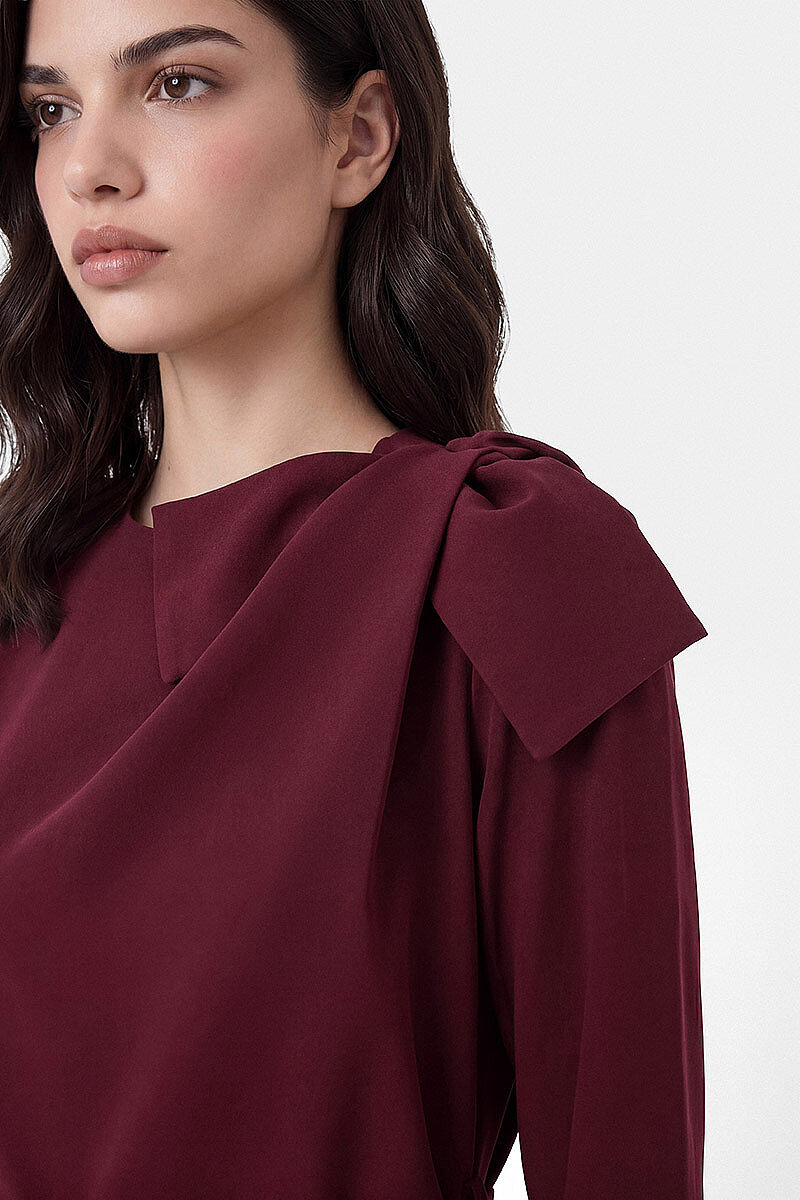 LORİN ELBİSE BORDO - MMB (1)