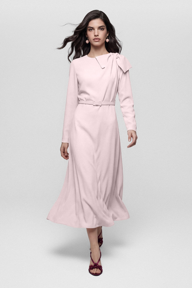 LORİN ELBİSE PEMBE - MMB (1)