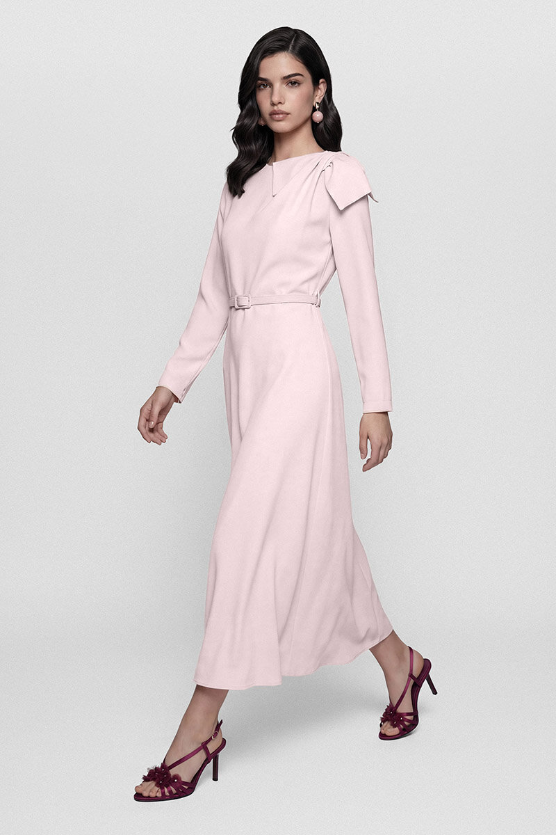 LORİN ELBİSE PEMBE - 5