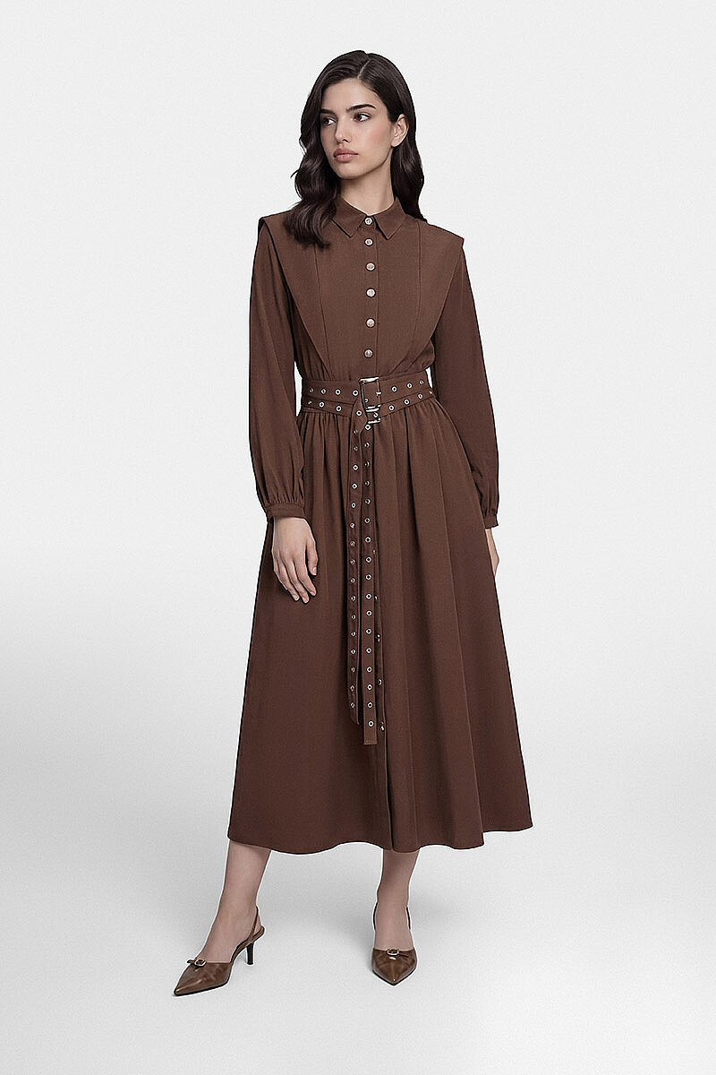 NEVA ELBİSE KAHVERENGİ - MMB (1)