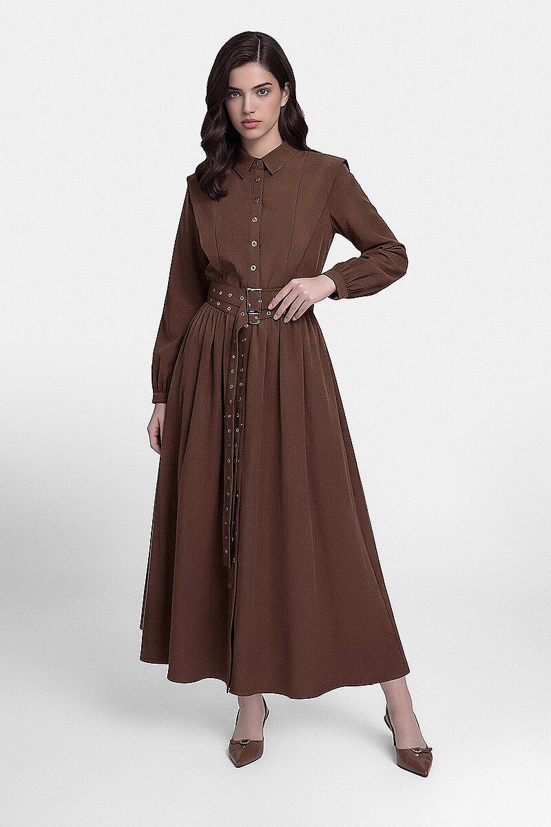 NEVA ELBİSE KAHVERENGİ - 3