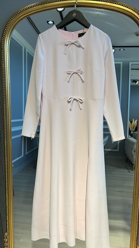 PEARLY ELBİSE PUDRA PEMBE
