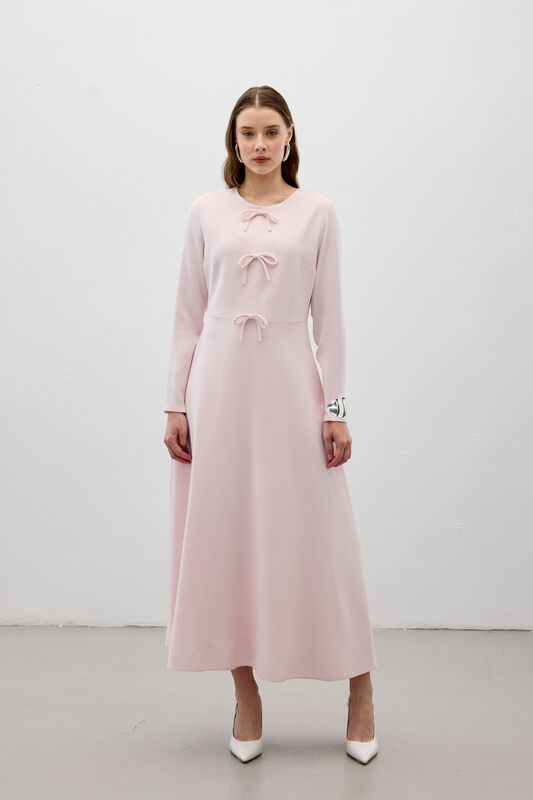 PEARLY ELBİSE PUDRA PEMBE