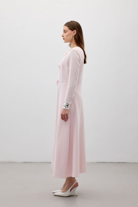 PEARLY ELBİSE PUDRA PEMBE