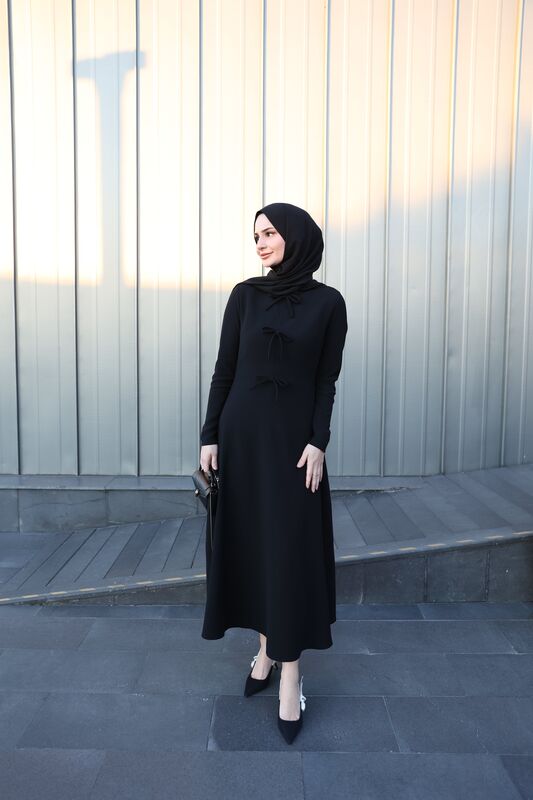 PEARLY ELBİSE SİYAH