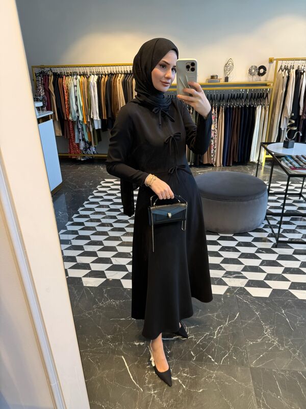 PEARLY ELBİSE SİYAH