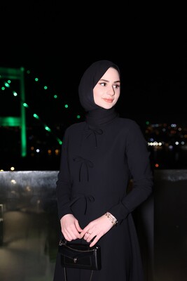 PEARLY ELBİSE SİYAH - Thumbnail