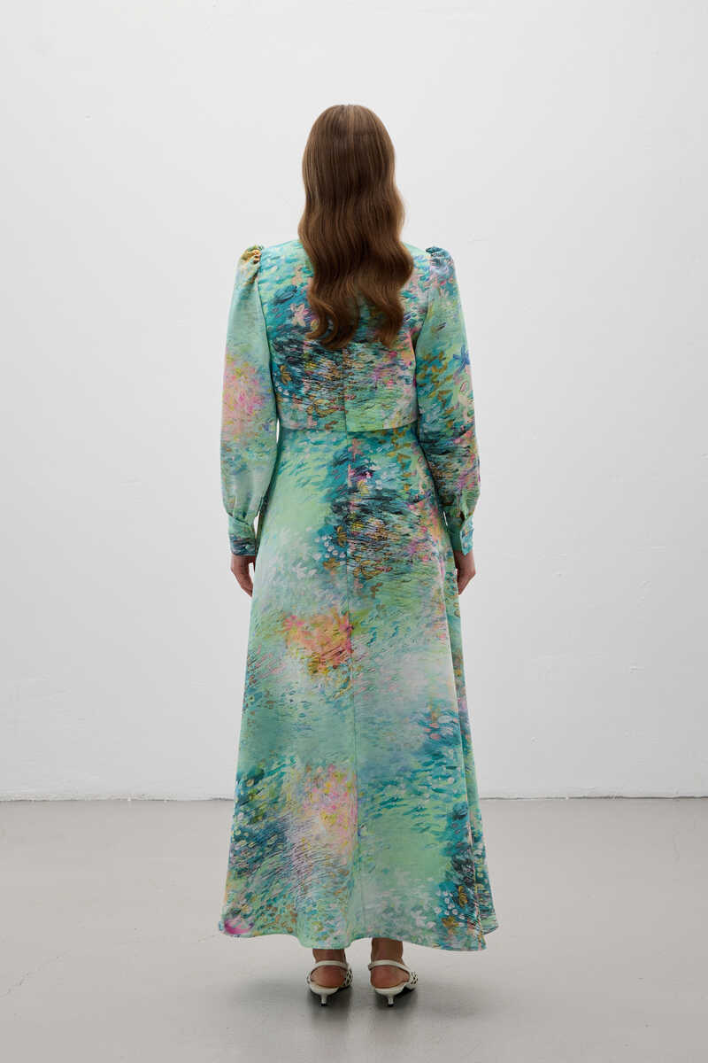 PERA ELBİSE YEŞİL - 5