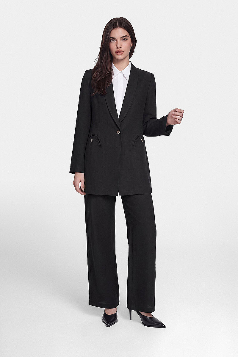 PRİVE KETEN TAKIM SİYAH - 1