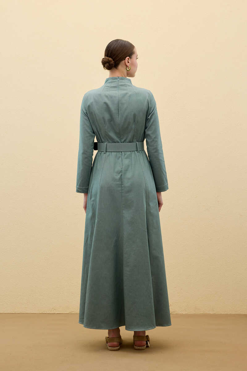 VİSA ELBİSE YEŞİL - 5